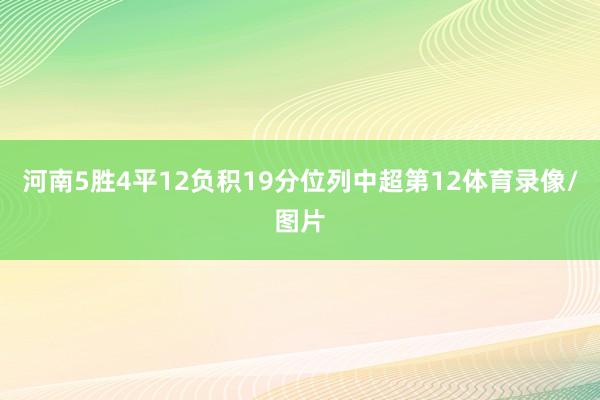 河南5胜4平12负积19分位列中超第12体育录像/图片