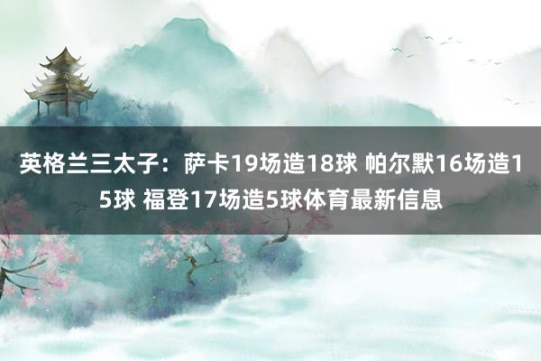 英格兰三太子：萨卡19场造18球 帕尔默16场造15球 福登17场造5球体育最新信息