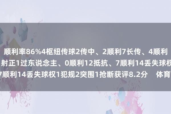 顺利率86%4枢纽传球2传中、2顺利7长传、4顺利1创造纰谬契机2射门、1射正1过东说念主、0顺利12抵抗、7顺利14丢失球权1犯规2突围1抢断获评8.2分    体育最新信息