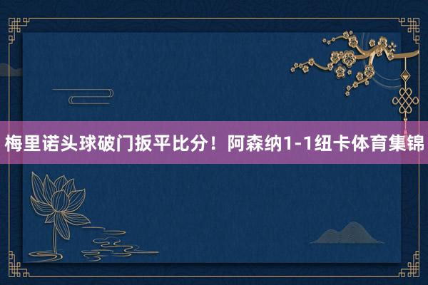 梅里诺头球破门扳平比分！阿森纳1-1纽卡体育集锦