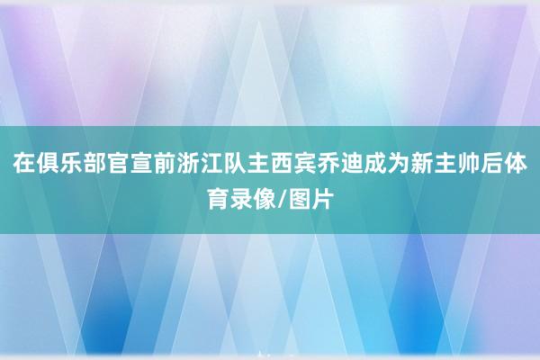 在俱乐部官宣前浙江队主西宾乔迪成为新主帅后体育录像/图片