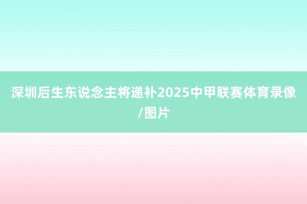 深圳后生东说念主将递补2025中甲联赛体育录像/图片