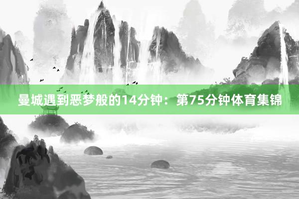 曼城遇到恶梦般的14分钟：第75分钟体育集锦