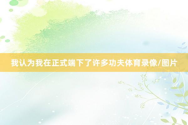 我认为我在正式端下了许多功夫体育录像/图片