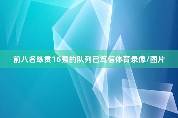 前八名纵贯16强的队列已笃信体育录像/图片