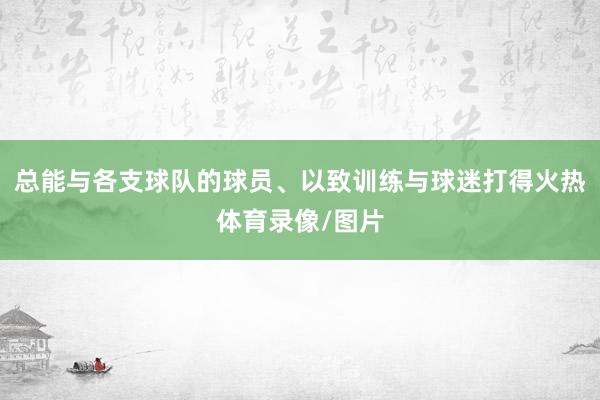 总能与各支球队的球员、以致训练与球迷打得火热体育录像/图片