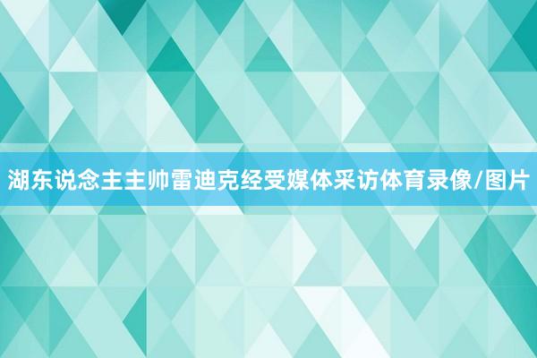 湖东说念主主帅雷迪克经受媒体采访体育录像/图片