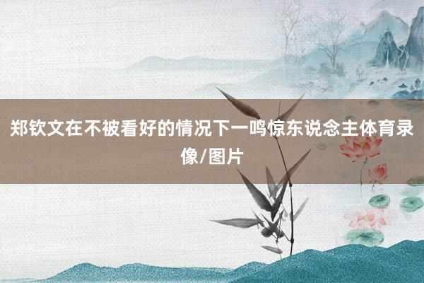 郑钦文在不被看好的情况下一鸣惊东说念主体育录像/图片