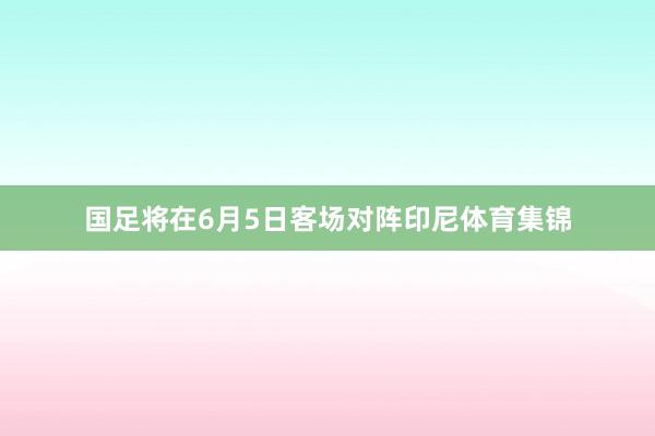 国足将在6月5日客场对阵印尼体育集锦