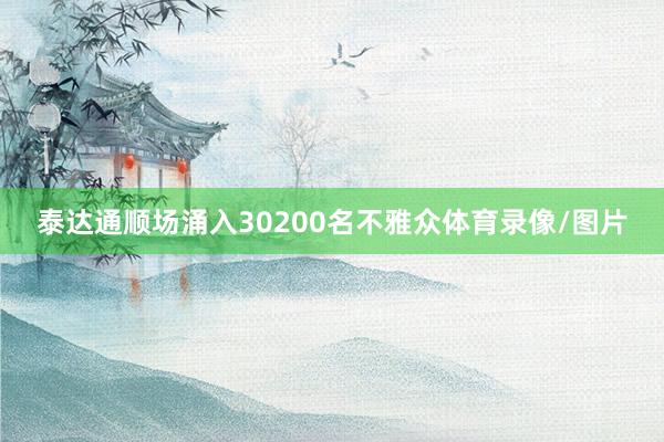 泰达通顺场涌入30200名不雅众体育录像/图片