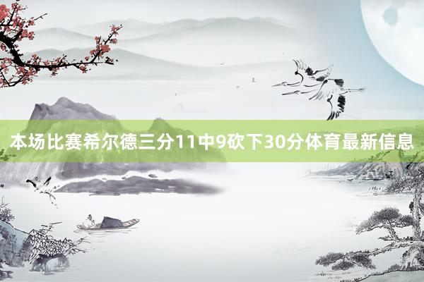 本场比赛希尔德三分11中9砍下30分体育最新信息