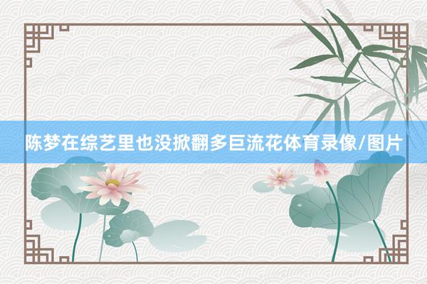 陈梦在综艺里也没掀翻多巨流花体育录像/图片
