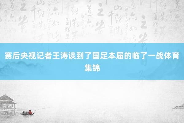 赛后央视记者王涛谈到了国足本届的临了一战体育集锦