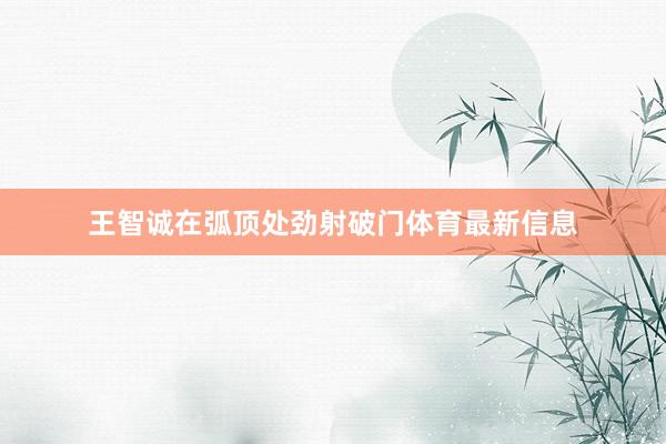 王智诚在弧顶处劲射破门体育最新信息