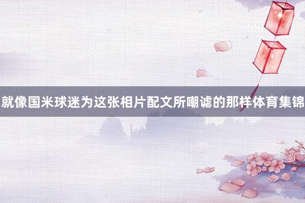 就像国米球迷为这张相片配文所嘲谑的那样体育集锦