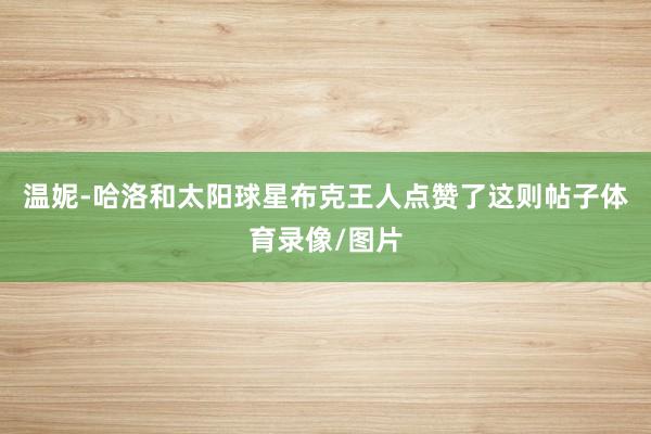 温妮-哈洛和太阳球星布克王人点赞了这则帖子体育录像/图片